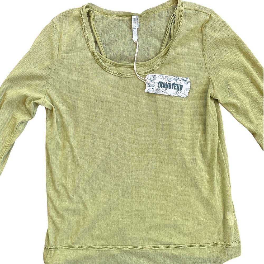 Monoreno 2 Piece Sheer Knit Top & Camisole Set Womens Medium Tan New M8826-1